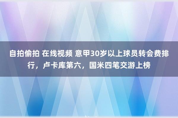 自拍偷拍 在线视频 意甲30岁以上球员转会费排行，卢卡库第六，国米四笔交游上榜