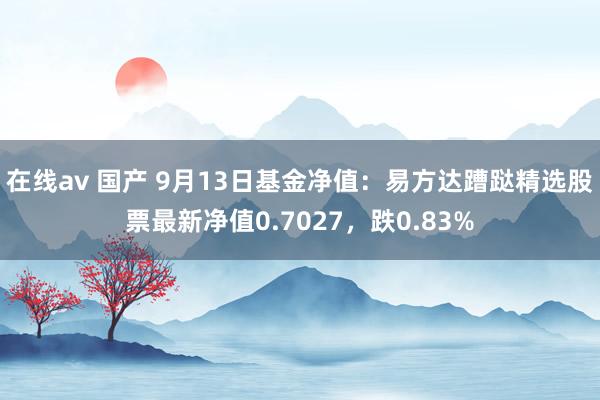 在线av 国产 9月13日基金净值：易方达蹧跶精选股票最新净值0.7027，跌0.83%