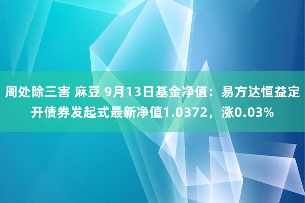 周处除三害 麻豆 9月13日基金净值：易方达恒益定开债券发起式最新净值1.0372，涨0.03%