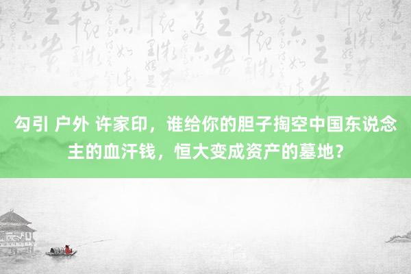 勾引 户外 许家印，谁给你的胆子掏空中国东说念主的血汗钱，恒大变成资产的墓地？