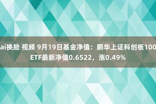 ai换脸 视频 9月19日基金净值：鹏华上证科创板100ETF最新净值0.6522，涨0.49%