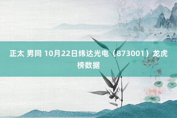 正太 男同 10月22日纬达光电（873001）龙虎榜数据