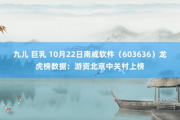 九儿 巨乳 10月22日南威软件（603636）龙虎榜数据：游资北京中关村上榜