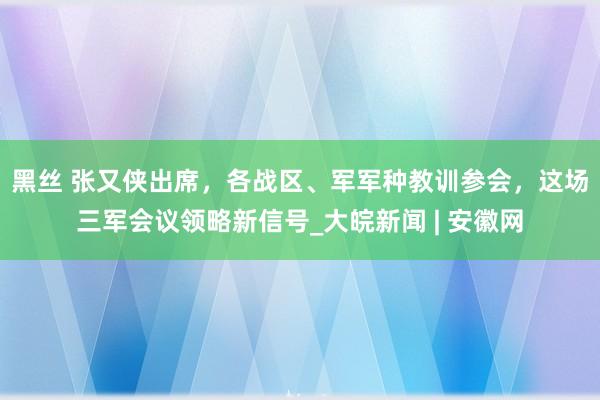 黑丝 张又侠出席，各战区、军军种教训参会，这场三军会议领略新信号_大皖新闻 | 安徽网