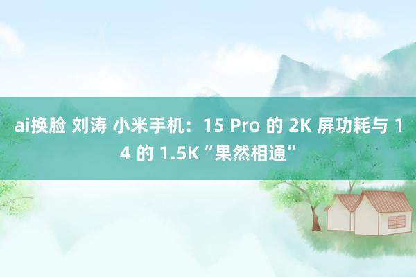 ai换脸 刘涛 小米手机：15 Pro 的 2K 屏功耗与 14 的 1.5K“果然相通”