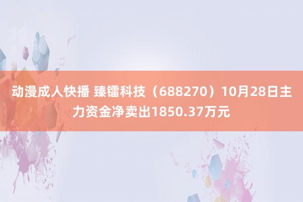 动漫成人快播 臻镭科技（688270）10月28日主力资金净卖出1850.37万元