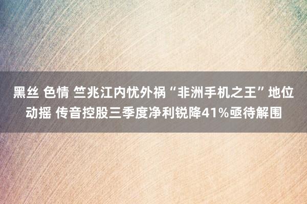 黑丝 色情 竺兆江内忧外祸“非洲手机之王”地位动摇 传音控股三季度净利锐降41%亟待解围