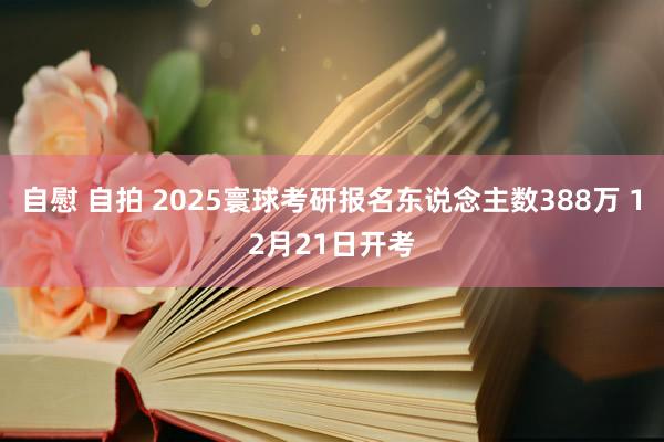 自慰 自拍 2025寰球考研报名东说念主数388万 12月21日开考