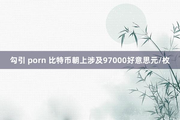 勾引 porn 比特币朝上涉及97000好意思元/枚