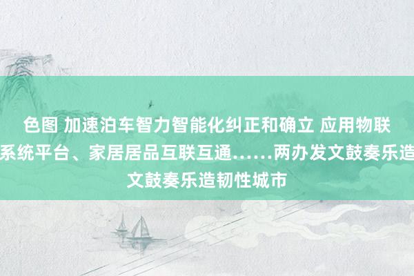 色图 加速泊车智力智能化纠正和确立 应用物联网等已毕系统平台、家居居品互联互通……两办发文鼓奏乐造韧性城市