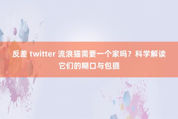 反差 twitter 流浪猫需要一个家吗？科学解读它们的糊口与包摄