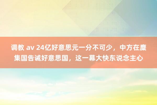 调教 av 24亿好意思元一分不可少，中方在麇集国告诫好意思国，这一幕大快东说念主心