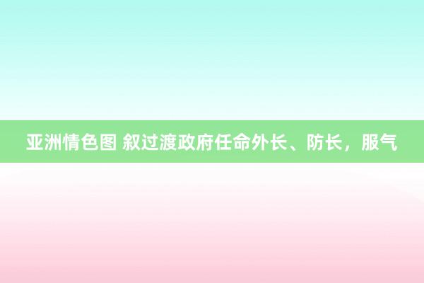 亚洲情色图 叙过渡政府任命外长、防长，服气