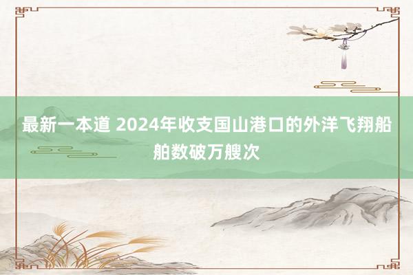 最新一本道 2024年收支国山港口的外洋飞翔船舶数破万艘次