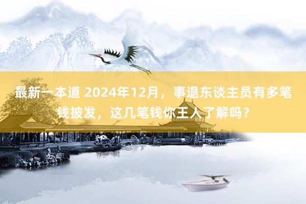 最新一本道 2024年12月，事退东谈主员有多笔钱披发，这几笔钱你王人了解吗？