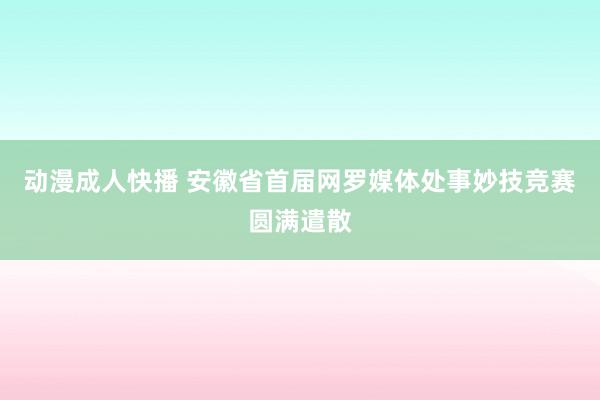 动漫成人快播 安徽省首届网罗媒体处事妙技竞赛圆满遣散