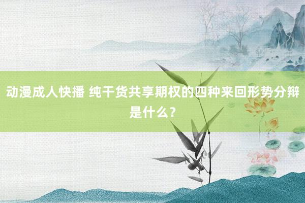 动漫成人快播 纯干货共享期权的四种来回形势分辩是什么？