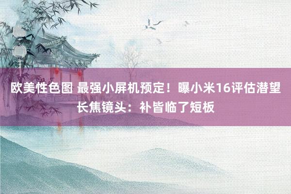 欧美性色图 最强小屏机预定！曝小米16评估潜望长焦镜头：补皆临了短板