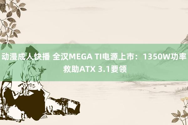 动漫成人快播 全汉MEGA TI电源上市：1350W功率 救助ATX 3.1要领