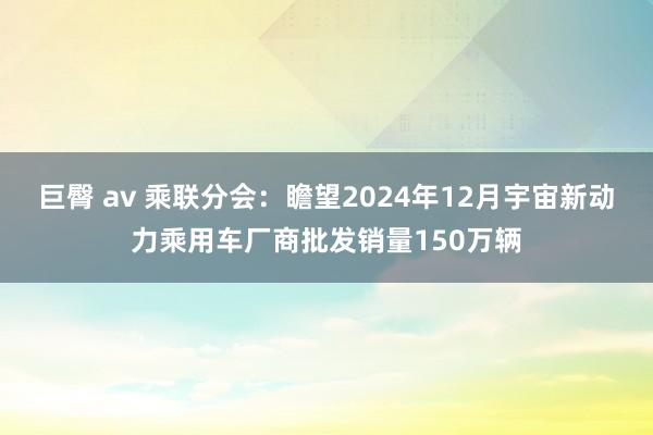 巨臀 av 乘联分会：瞻望2024年12月宇宙新动力乘用车厂商批发销量150万辆