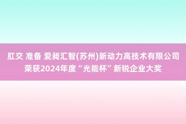 肛交 准备 爱昶汇智(苏州)新动力高技术有限公司荣获2024年度“光能杯”新锐企业大奖