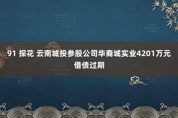 91 探花 云南城投参股公司华裔城实业4201万元借债过期