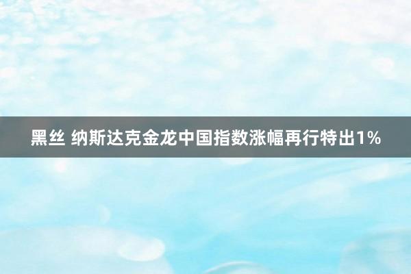 黑丝 纳斯达克金龙中国指数涨幅再行特出1%