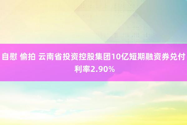 自慰 偷拍 云南省投资控股集团10亿短期融资券兑付 利率2.90%