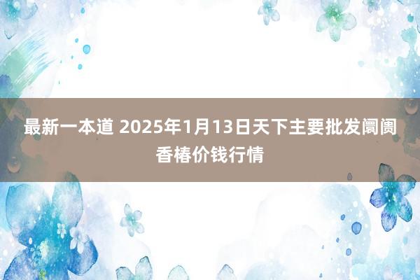 最新一本道 2025年1月13日天下主要批发阛阓香椿价钱行情