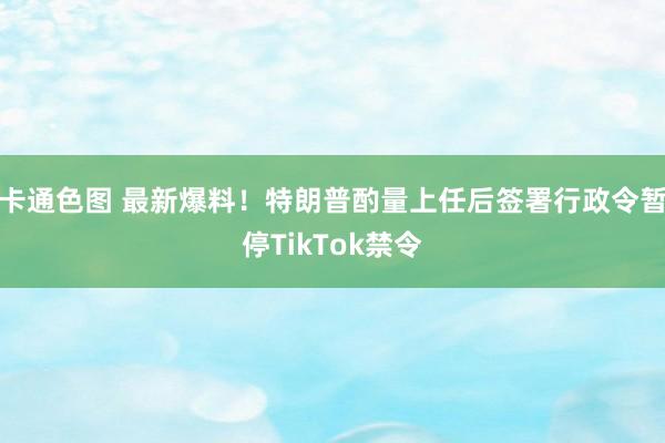 卡通色图 最新爆料！特朗普酌量上任后签署行政令暂停TikTok禁令